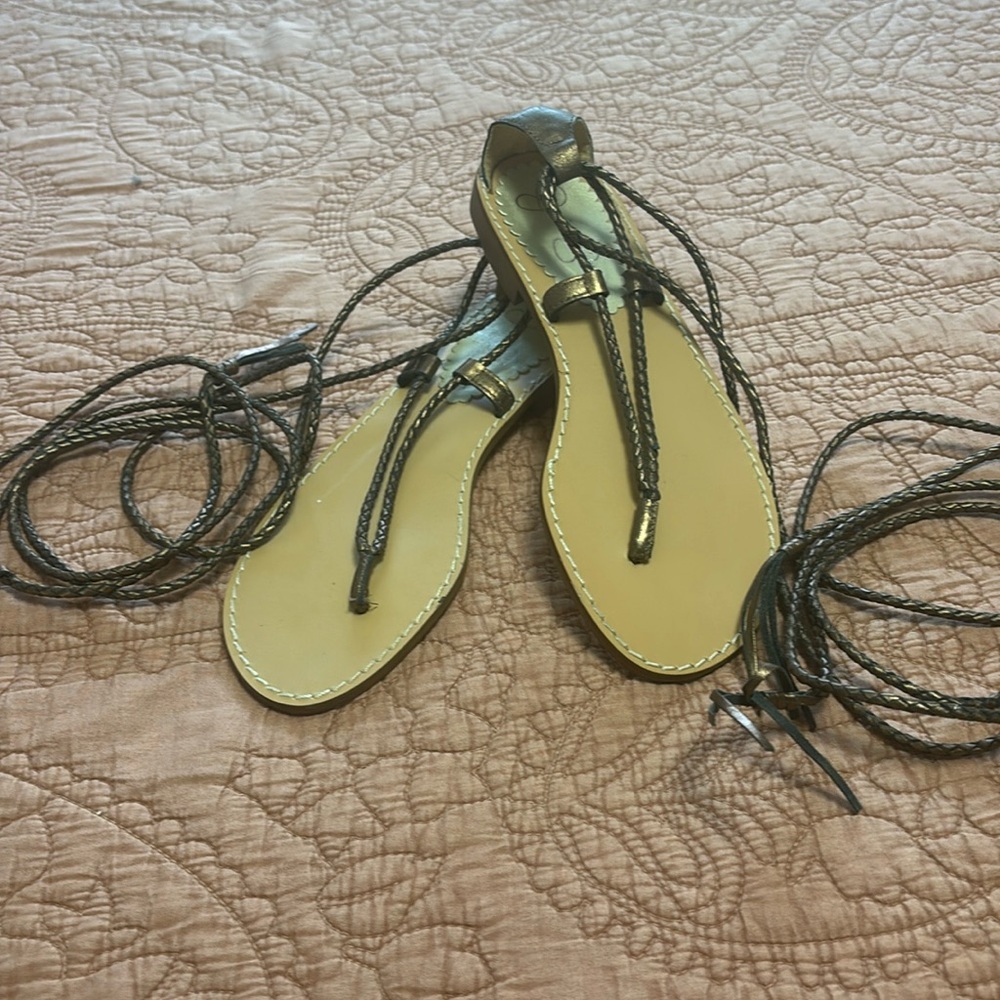 Bronze sandals, lace up, roman style, by Jessica Simpson